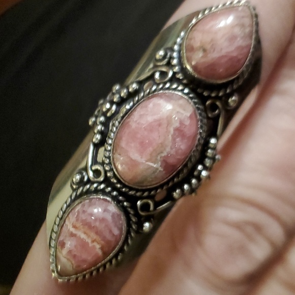 New Rhodochrosite 925 Silver Statement Ring. - Picture 16 of 16